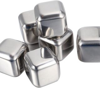 Stainless Steel Ice Cubes 6Pcs 304 Chilling Cubes Whisky ice Cubes