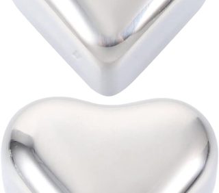 2pcs Stainless Steel Ice Cubes Chilling Stones Whiskey Ice Stone Heart Shape