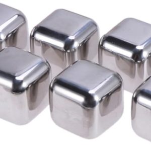 8 Pcs Square Stainless Steel Reusable Ice Cubes Chilling Stones