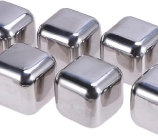 8 Pcs Square Stainless Steel Reusable Ice Cubes Chilling Stones