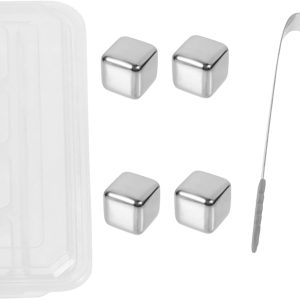 4 Pcs Stainless Steel Ice Cubes Ice Stones