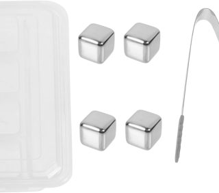 4 Pcs Stainless Steel Ice Cubes Ice Stones