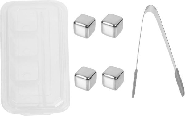 4 Pcs Stainless Steel Ice Cubes Ice Stones