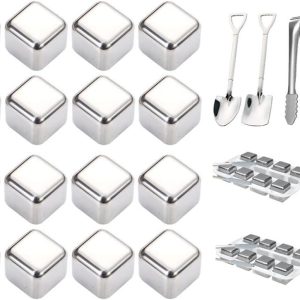 16 Pieces Stainless Steel Ice Cubes