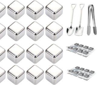 16 Pieces Stainless Steel Ice Cubes