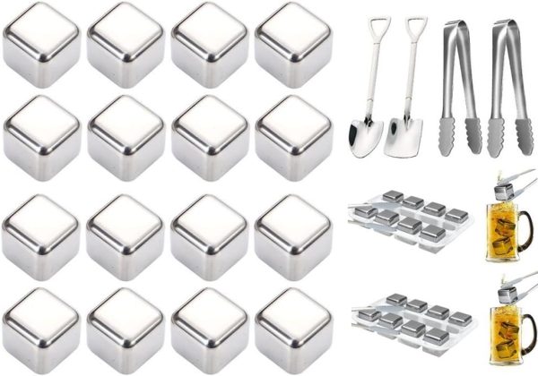 16 Pieces Stainless Steel Ice Cubes