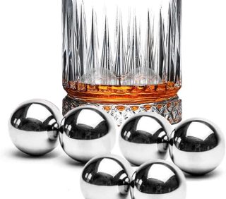 6Pcs Stainless Steel Ice Cubes Cooling Ball Whiskey Stones Reusable Metal Ice Cubes