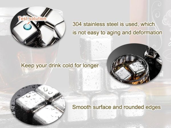 18PCS Stainless Steel Ice Cubes