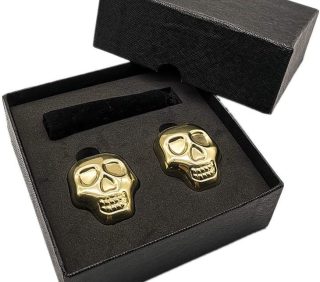 Stainless Steel Skull Shaped Whiskey Stones Set Reusable  Ice Stones Gift