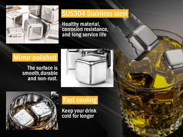 16 Pieces Stainless Steel Ice Cubes