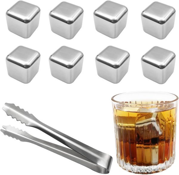 8 pcs Stainless Steel Ice Cubes