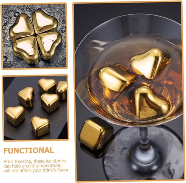 1 Set Stainless Steel Ice Pellets Whiskey Stone Coffee Iced Heart Shape