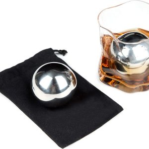 2 Pack Metal Stainless Steel Ice Balls Chilling Stone Reusable