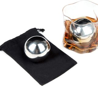 2 Pack Metal Stainless Steel Ice Balls Chilling Stone Reusable